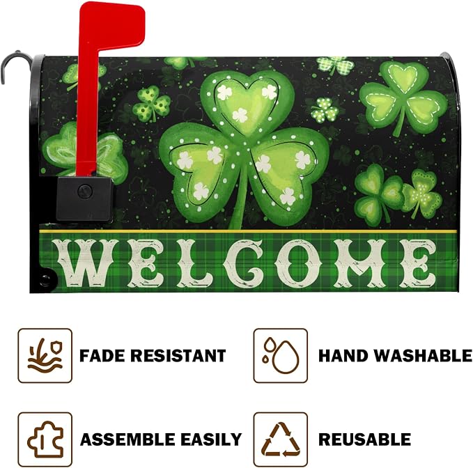 Welcome St Patrick's Day Mailbox Cover Magnetic Standard Size St Patricks Day - Image 5