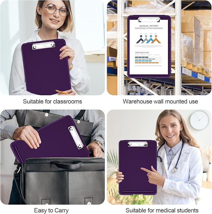 Hongri Clipboard with Storage, 8.5 x 11 Clip Board Foldable, Dark Purple | - Image 7