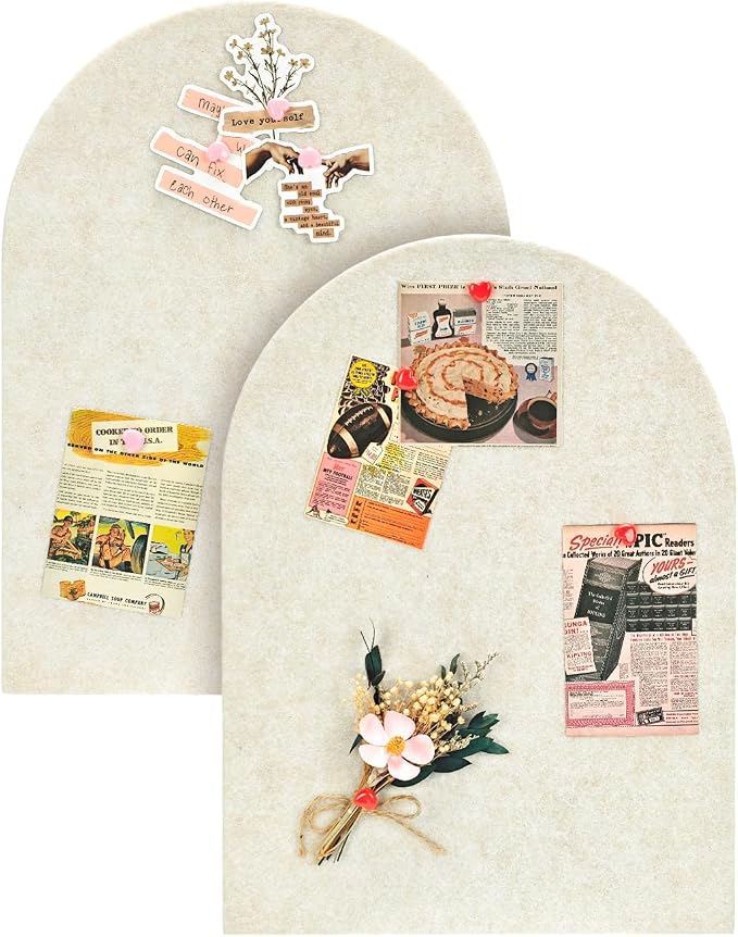Arched Felt Bulletin Board, Cork Board Alternative by TORASO