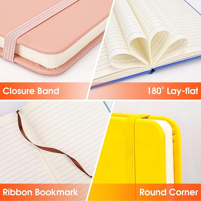 16 Pack Lined Journal Notebook for Work, 136 Pages, Medium 5.5" x 8.3" - Image 4