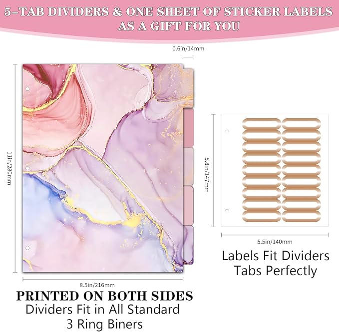 Lateefah 3 Ring Binder, 1 Inch Binder Organizer - Image 5