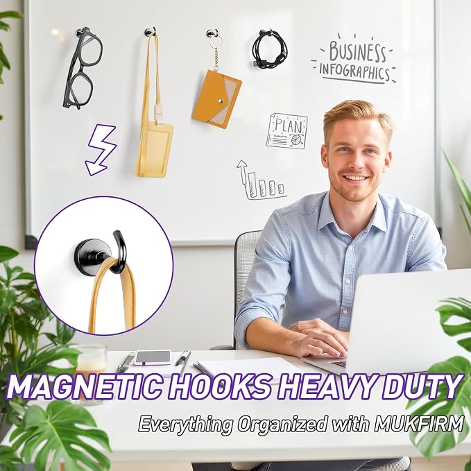 80 Pack Magnetic Hooks for 2026 Cruise Cabins Beach Vacation 30lbs+ Heavy Duty - Image 7