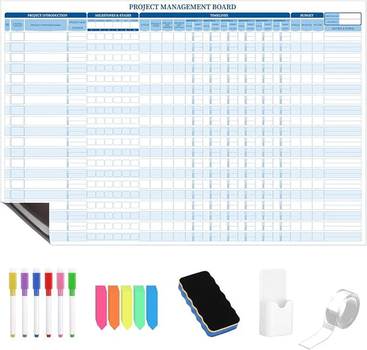 Lincia Large Magnetic Portfolio Project Management Board Set 24" x 36" Reusable by Lincia