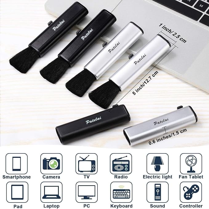 Patelai 6 Pack Retractable Keyboard Cleaning Brushes, Anti-Static Soft Bristle - Image 5