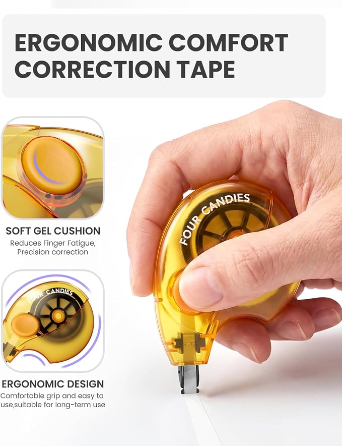 Four Candies Silent Correction Tape, Ergonomic Easy-to-Use Applicator, Fast - Image 5