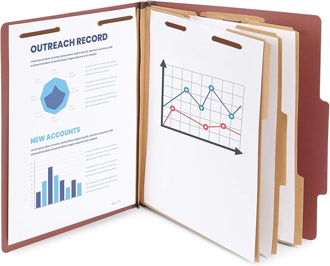 Blue Summit Supplies 10 Red Classification Folders, 3 Dividers, Letter Size - Image 3