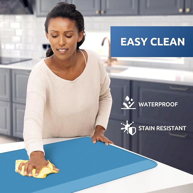 KitchenClouds Kitchen Mat Cushioned Anti Fatigue Kitchen Rug 0.8inch Water - Image 3