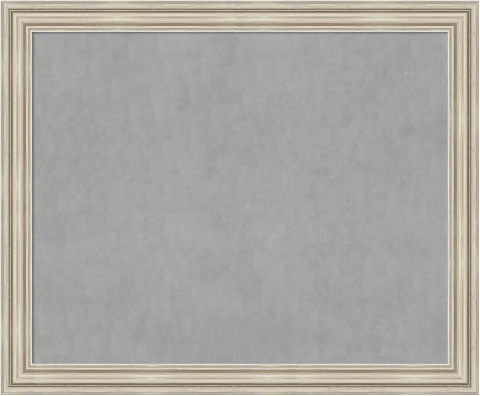 Amanti Art Silver Framed Magnetic Board 38x46 X-Large Vision Board by AmantiArt