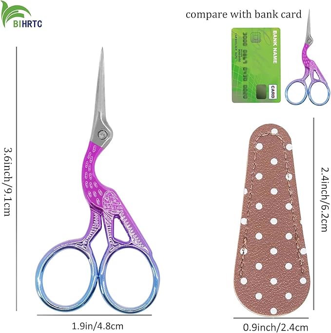 BIHRTC Small Embroidery Detail Shears Crafting Scissor Sharp Tip Stainless - Image 2