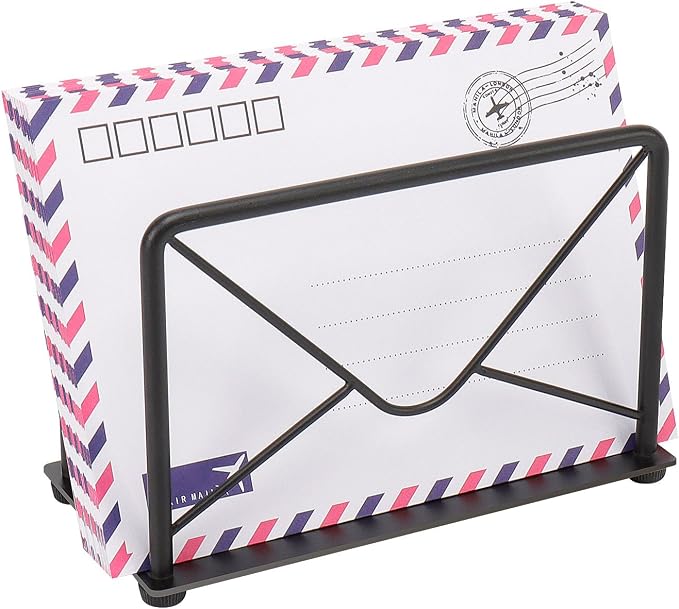 Modern Mail Holder for Home Office, Metal Letter Organizer Sorter for Desk by Jeasor