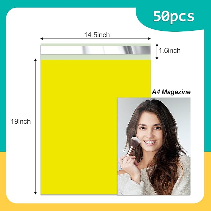 Poly Mailers 14.5x19 Inch 50 Pcs, Tear Resistant and Waterproof Mailing - Image 2