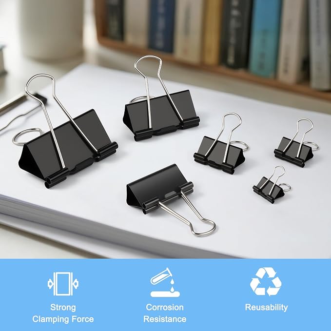 150 PCS Binder Clips Assorted Sizes, Extra Large Medium Small Mini and Micro - Image 6