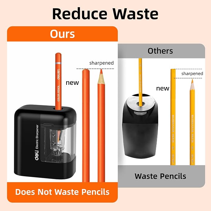 deli Electric Pencil Sharpener, Portable Pencil Sharpener - Image 7