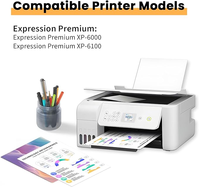 Remanufactured Ink Cartridges Replacement for Epson 302 XL 302XL T302XL Ink Cartridges Multipack for Epson Expression Premium XP-6100 XP6100 XP6000 XP-6000 (C/M/Y 3 Pack)-DeskLoop Office