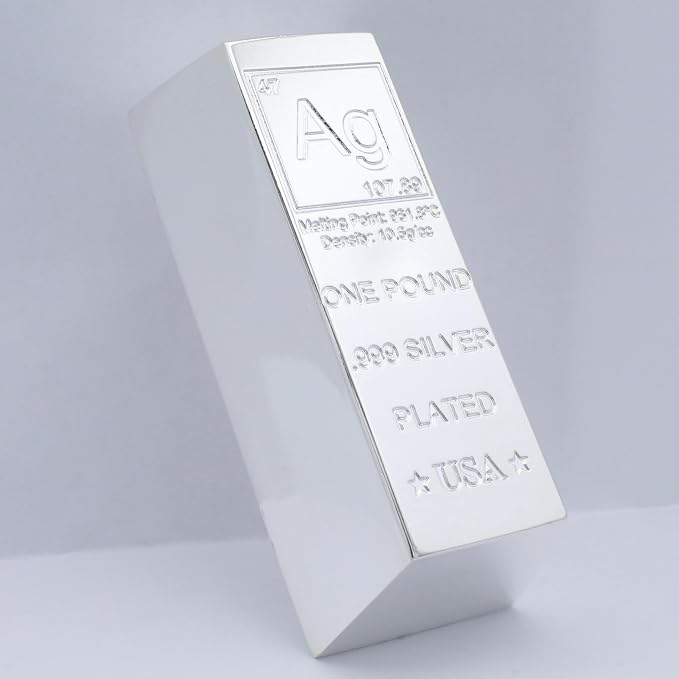 1 lb Silver Plated Bar .999 Pure Paperweight | Element Design - Image 2