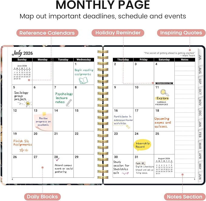 Planner 2026-2027, Academic Monthly and Weekly Calendar Planner - Image 2