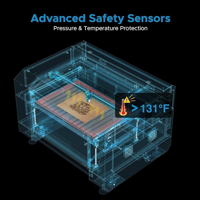 OMTech Pronto 150W CO2 Laser Engraver – 63"x40" Laser Cutter with Autofocus, 2-Way Pass, Air Assist, Red Dot Pointer | Ideal for Wood, Acrylic, Glass & More-DeskLoop Office