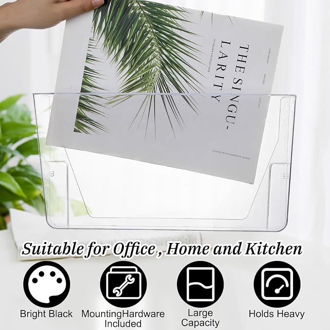 Tenceur 12 Pcs Plastic Single Pocket Wall Mount File Holder - Image 4