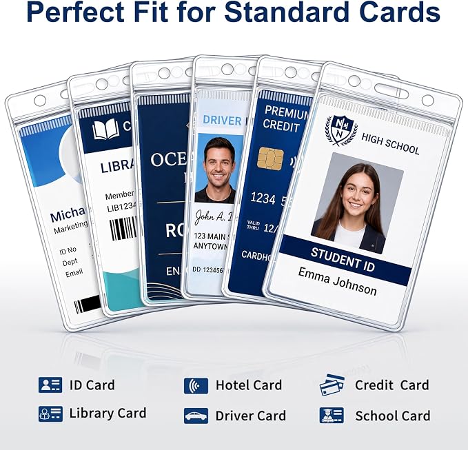 400 Pack Badge Holder, Plastic ID Badge Holder, 2.5" x 3.8" Vertical Name Tag - Image 6