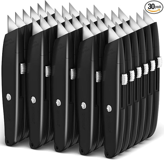 DIYSELF 30 Pack Box Cutter Heavy Duty Aluminium Shell Utility Knife | SK5 Steel by DIYSELF