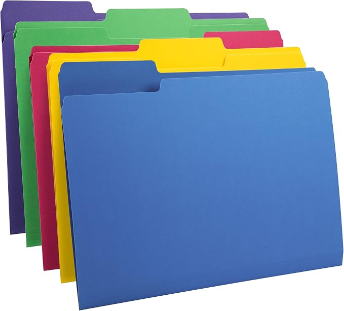 Amazon Basics 3 Tab Heavyweight Manila File Folders, Letter Size by AmazonBasics