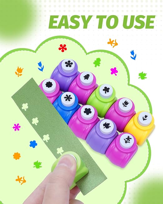 UCEC 10PCS Flower Hole Punch for Kids, Paper Punch Shapes for Crafting - Image 5