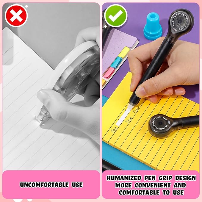 Gersoniel 25 Pack Correction Tape Pen Correctional Ink Tape Push Pull Protective - Image 7