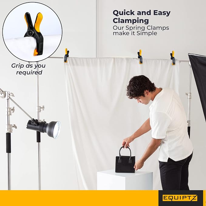EQUIPTZ Spring Clamps for Woodworking, Backdrop and Pool Cover, Extra Wide & - Image 6