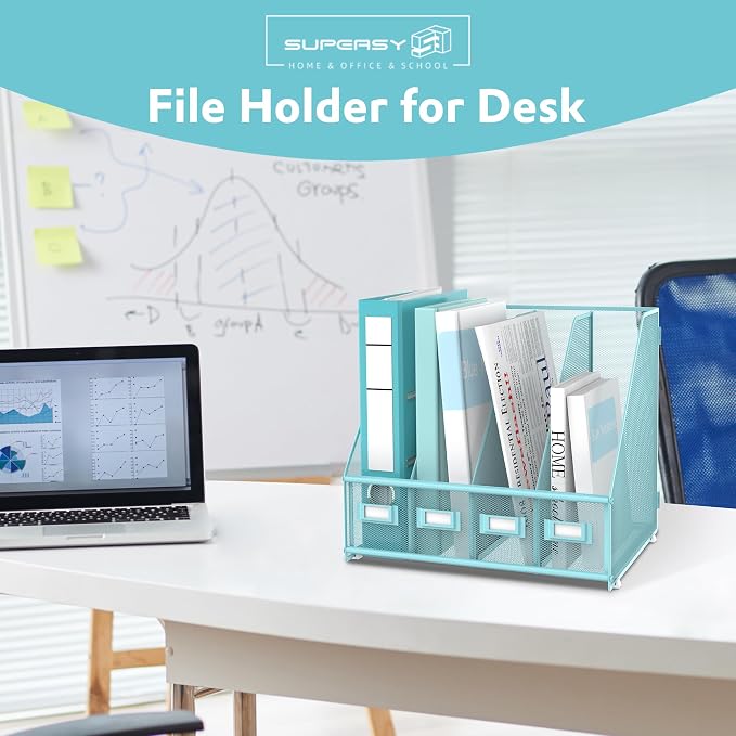SUPEASY Magazine File Holder Desk Organizer, Metal Binder Holder - Image 7