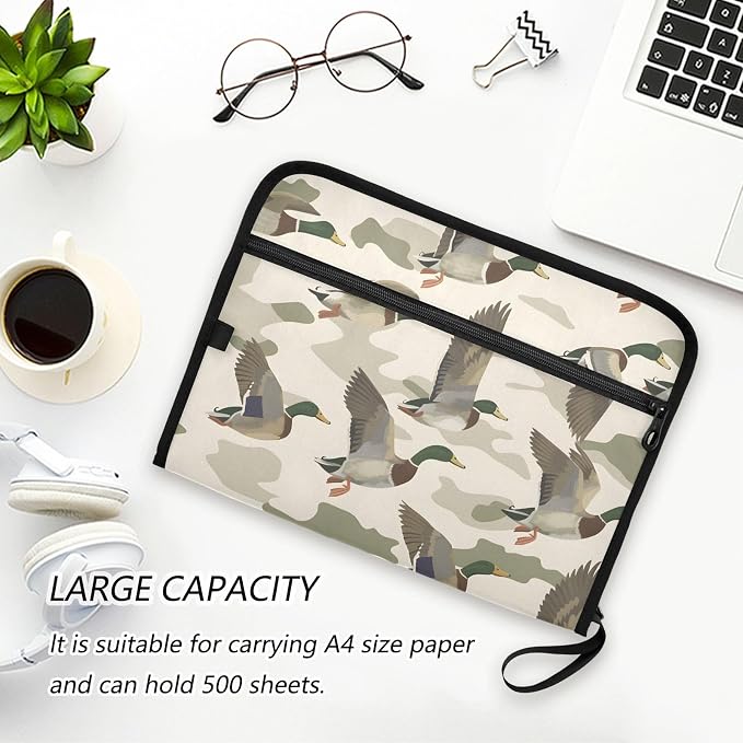 Expanding File Folder Wild Duck Camouflage Accordion File Organizer 13 Pockets - Image 5