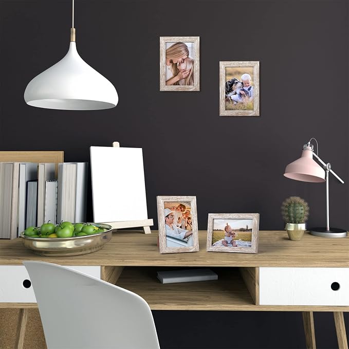 Giftgarden 4x6 Picture Frame Distressed Beige White Set of 12 - Image 8