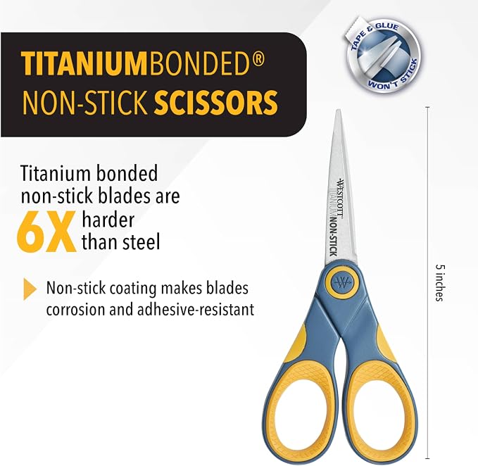 Westcott 5-Inch Non-Stick Titanium Scissors - Image 2