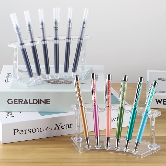 MOLIGOU 6 Pcs Pen Display Stand, 6 Slots Plastic Pen Holder - Image 5