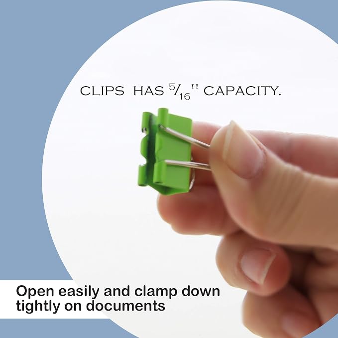 BAZIC Products Small Binder Clips, 3/4 in, 20 Ct, clamp paper stacks tight and - Image 6