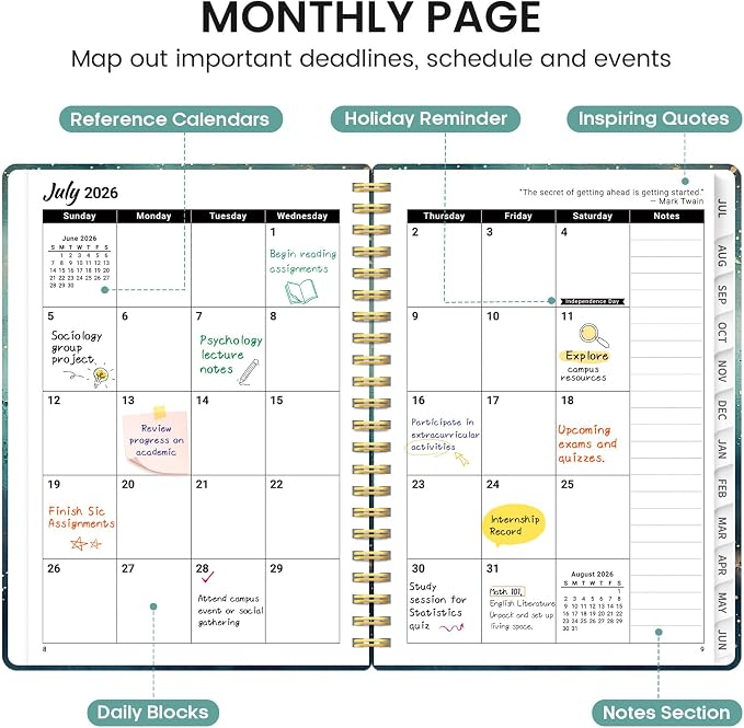 Planner 2026-2027, Academic Monthly and Weekly Calendar Planner - Image 2