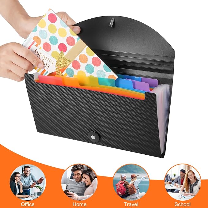 Receipt Organizer Cesil 13 Pockets Receipt Holder Small Accordion File - Image 6