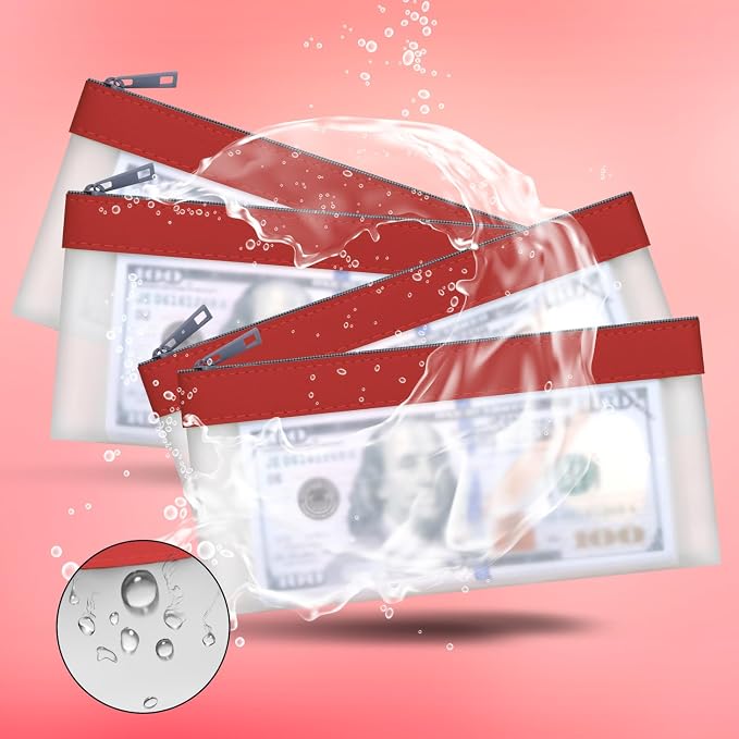 Clear Money Envelopes for Cash 7.6"x3.7" | Money Bags - Image 2