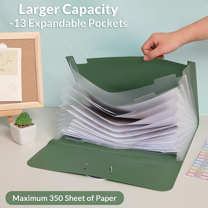 SKYDUE Expanding File Folder, Accordion File Organizer - Image 2