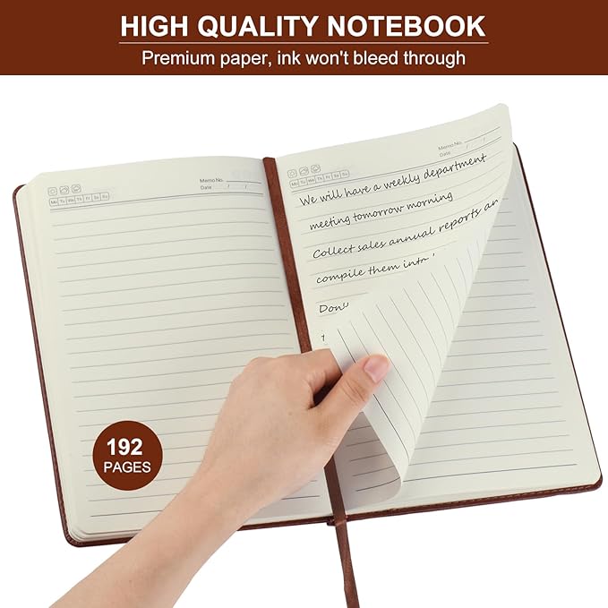 ZCZN 6 Pack Lined Journal Notebooks, 192 Pages A5 Hardcover Leather Journals for Work,Writing,School & Travel, College Ruled Journaling Notebooks for Notes Taking,Diary Notepad (Black*2+Brown*2+Red*2)-DeskLoop Office