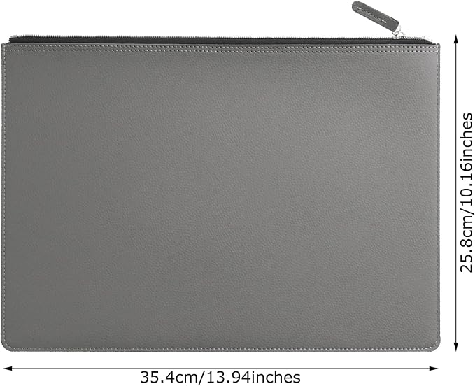 PU Leather A4 File Folder Zipper Document Holder Envelope Folder Case - Image 2