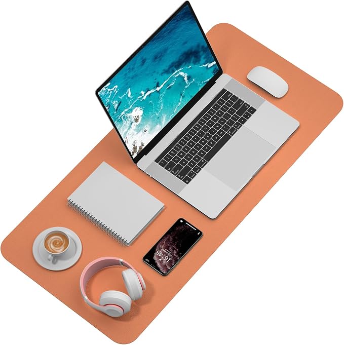 Hsurbtra Desk Pad, 35.5" x 17" PU Leather Desk Mat, XXL Extended Mouse Pad - Image 2