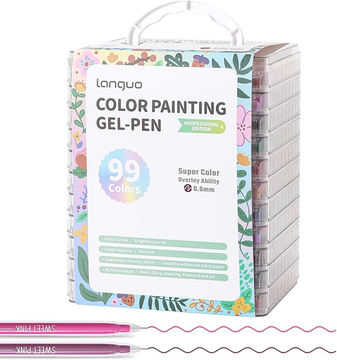 Gel Pens for Adult Coloring Books, 99 Colors Set Gel Colored Pens Marker, Perfect Gel Pens for Adult Drawing Doodling Journaling, Art Supplies and DIY Crafts-DeskLoop Office