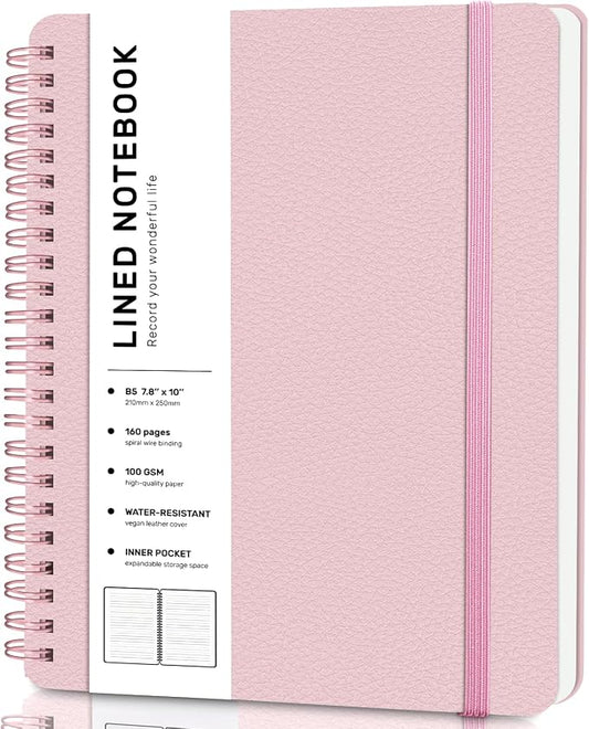 Lined Spiral Journal Notebook, B5 Spiral Notebook, 7.8''×10'' Journaling by ABERLLS