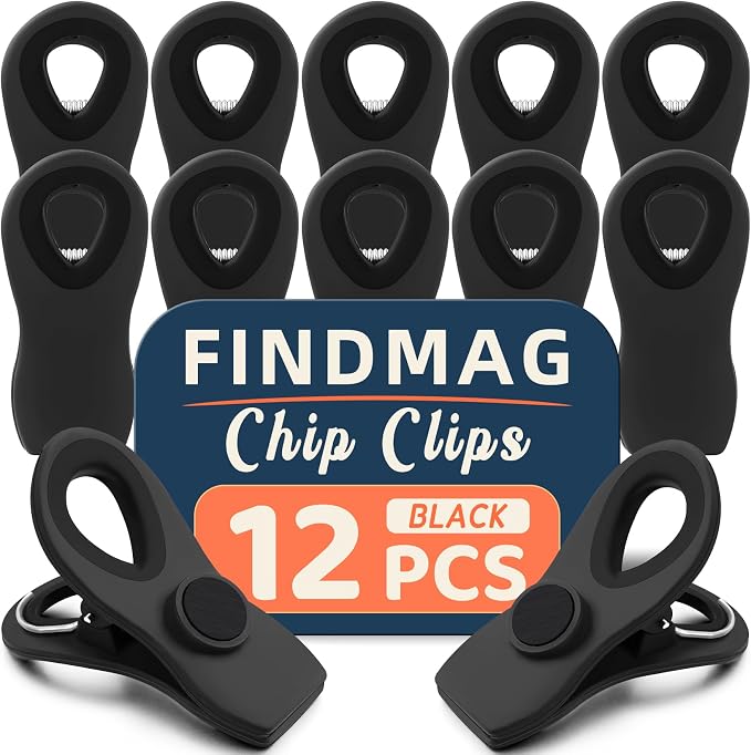 FINDMAG Chip Clips Bag Clips, 12 Pack Chip Bag Clip by FINDMAG