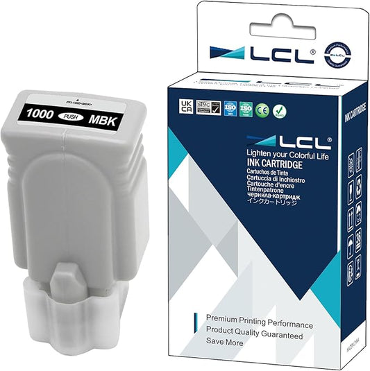 LCL Compatible Ink Cartridge Pigment Replacement for Canon PFI-1000 MBK PFI-1000MBK 0545C002 imagePROGRAF PRO-1000(1-Pack MBK)