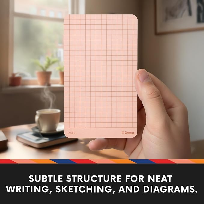 Notsu Graph Grid Colored Note Cards 3x5 inch, 40 ct | Graphing Vertical Color - Image 3