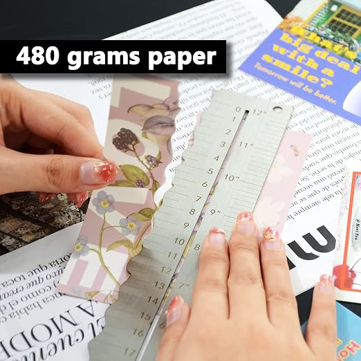Stainless Steel Metal Paper Tearing Ruler Craft Ruler - Image 2