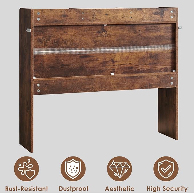 Nromant Desktop Bookshelf, Wooden Desk Storage Hutch - Image 7