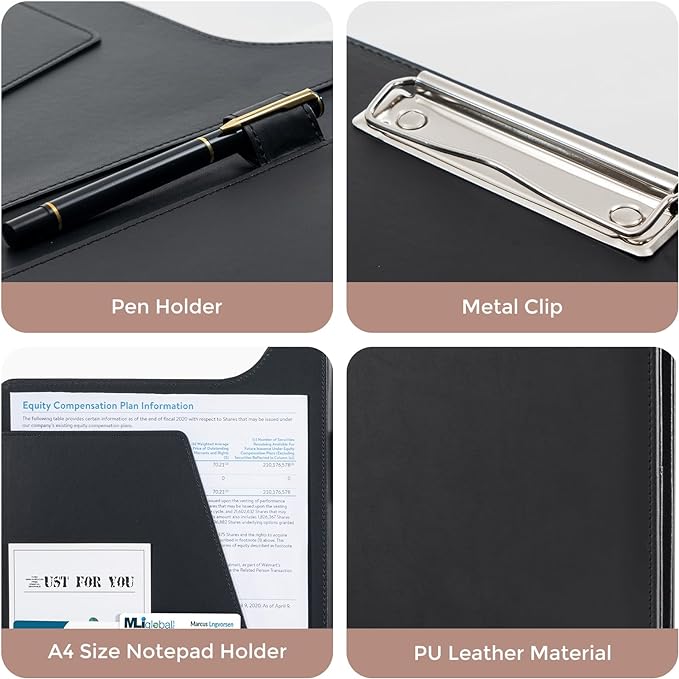 ProCase Clipboard Folder Portfolio, A4 Leather Padfolio Clipboard, Professional - Image 4