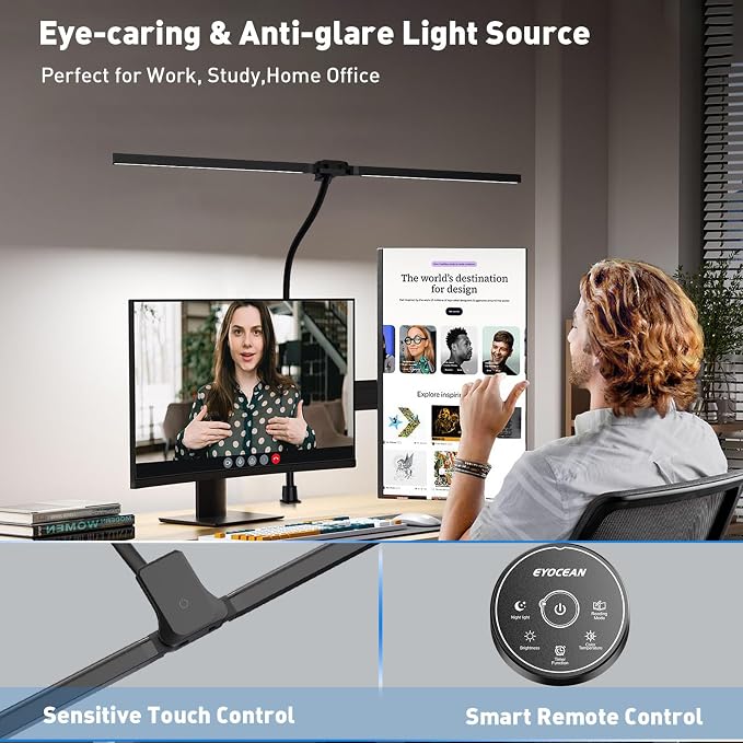 EYOCEAN Desk Lamp with Clamp, 31.5" LED Desk Lamp - Image 3
